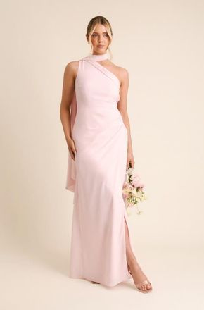 Six Stories One Shoulder Chiffon Bridesmaid Dress in Ballet Pink at Nordstrom, Size 12