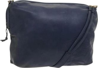 Loewe Pre-owned Cross Body Bags, female, Blue, Size: ONE SIZE Pre-owned Leather Cross Body Bag
