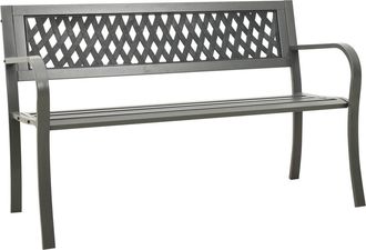 vidaXL Banco De Jard&iacute;n De Acero Gris 125 Cm Vidaxl