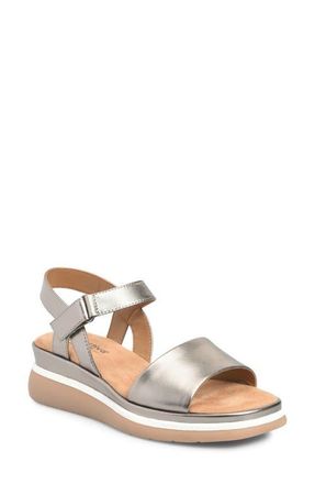 COMFORTIVA Ash Ankle Strap Platform Wedge Sandal in Anthracite at Nordstrom, Size 8.5