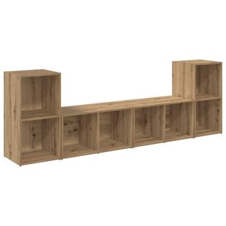 Berkfield Home with Shelf 4 pcs Artisan oak 72 x 35 x 36.5 cm Engineered wood in Brown