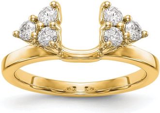 Diamond2Deal 14k Yellow Gold Lab Grown Diamond Wedding Band Ring 0.37Ct Clarity- VS Color- D-E