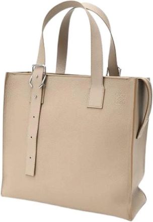Loewe Pre-owned Tote bag - Dames - Vintage Shopper - Beige - ONE Size - Leer - Vintage