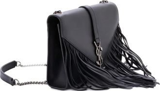 Saint Laurent Classic Monogram Fringe Leather Medium crossbody bag - Black