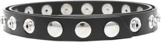 The Attico Riem met Drukknoopdetails - Dames - Riemen - Zwart - S - Leer - Accessoires