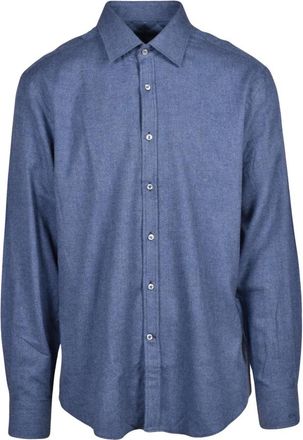 Paul & Shark Flanellen hemd - Heren - Casual Overhemden - Blauw - 5XL - Katoen - Overhemden