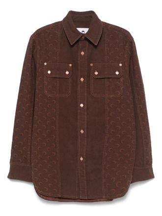 Marine Serre Moon-jacquard shirt - Brown