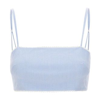 Andamane Dames, Tops, Blauw, Maat: M Katoen
