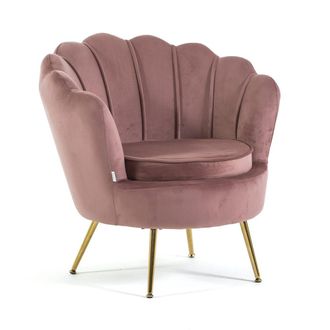 Siediti Fuori e Dentro Sill&oacute;n relax concha terciopelo rosa/oro