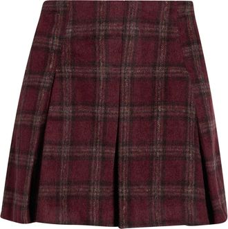 All in Favor Pleated Plaid Flannel Miniskirt in Red Plaid at Nordstrom, Size X-Small