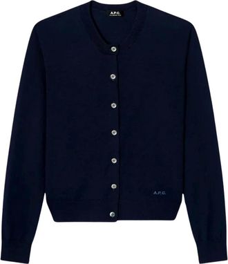 A.P.C. Marisa Cardigan - Dames - Vesten - Blauw - M - Wol - Truien & Vesten