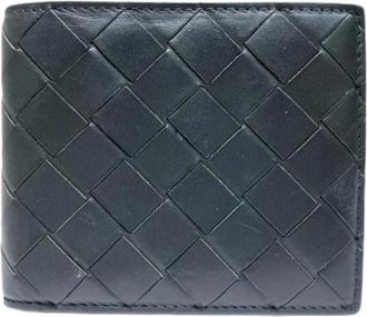 Bottega Veneta Pre-owned Vintage Bi-fold Portemonnee - unisex - Vintage Accessoires - Zwart - ONE Size - Leer - Vintage