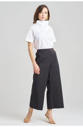 Natori Techno Poplin Cropped Pants With Embroidery in Black at Nordstrom, Size X-Large