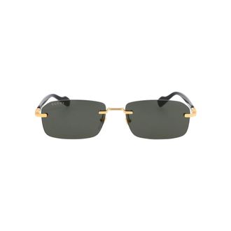 Gucci Gg1221S Rechthoekige Zonnebril - Heren - Accessoires - Zwart - Maat: 56 MM