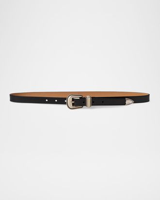Polo Ralph Lauren Grain Vachetta Leather Skinny Belt