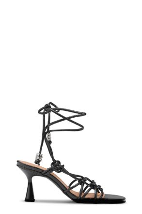 Ganni Black Knots High Heel Sandals - Size 10 Vegea