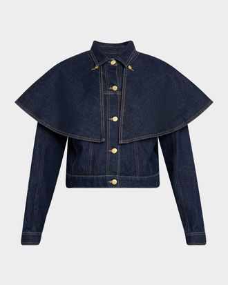 Ulla Johnson The Agata Denim Cape Jacket