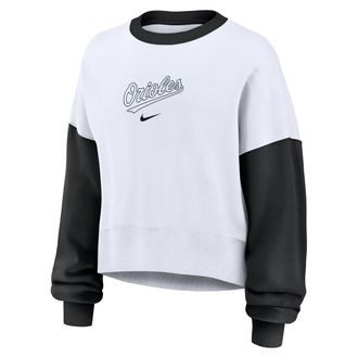 Nike Baltimore Orioles Primary Nike Womens MLB Pullover Crew in White | 01D7064NOLE-9HV