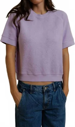 perfectwhitetee Womens Kennedy Fleece Tee In Ultraviolet