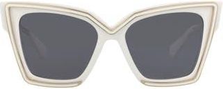 Valentino 50mm Polarized Cat Eye Sunglasses in White White Grey at Nordstrom Rack
