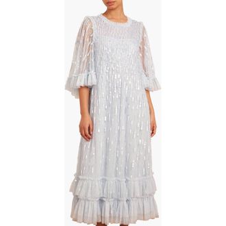 Needle & Thread Sequin Dash Ballerina Dress in Cloud at Nordstrom, Size 8