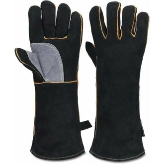 OEM Guantes Extremadamente Resistentes Al Fuego Y Al Calor, De Cuero Con Costuras De Kevlar, Perfectos Para Chimeneas, Estufas, Hornos, Parrillas, Soldadu