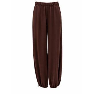 Simona Corsellini Sweatpants, female, Brown, Size: S Pantalone con elastico in vita morbido con elastico alla caviglia