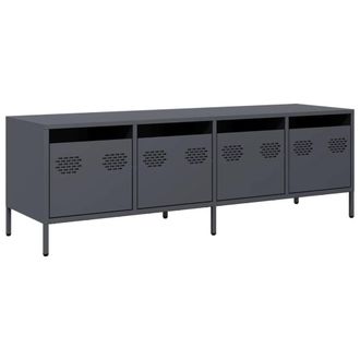 Berkfield Home TV Cabinet Anthracite 135x39x43.5 cm Cold-rolled Steel in Charcoal