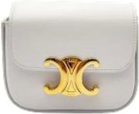 Celine Pre-owned Cross Body Bags, female, White, Size: ONE SIZE Pre-owned Leather Crossbody Bag