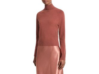 Vince Raglan Turtleneck Womens Clothing Rosewood : SM, Cotton