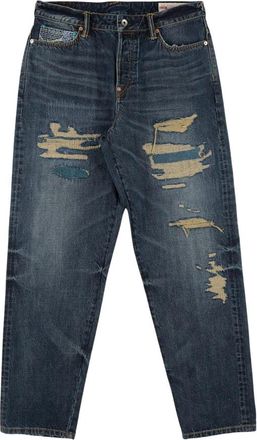 Evisu Boro Daicock Selvedge Jeans 2030 - Heren - Jeans - Blauw - Maat: W30 Katoen