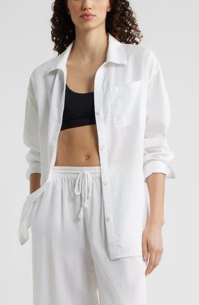 Nordstrom Cover-Up Shirt in White at Nordstrom, Size X-Large