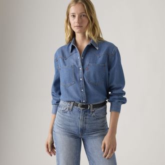 Levi's Teodora Western Shirt - Womens - 2XL - Blue
