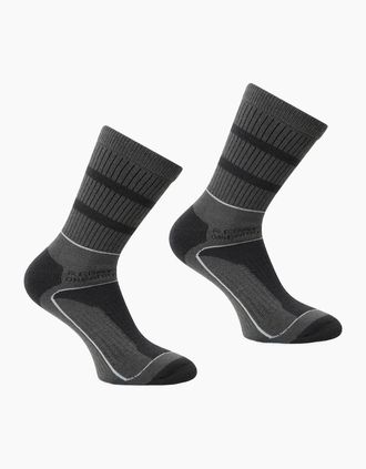 Regatta Mens Regatta Mens Samaris 3 Season Socks (Pack of 2) - Granite Light Steel - Size: 9/9.5/10/10.5/11/11.5/12