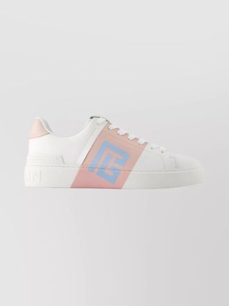 Balmain court sneakers leather lace-up low-top