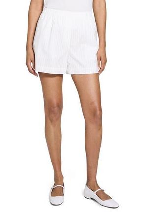 Theory Stripe Cotton Boxers Shorts in White at Nordstrom Rack, Size Petite