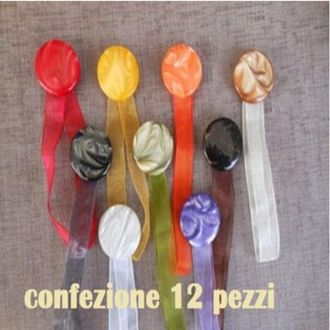 Trade Shop Trade Shop - Set 12 Calamite Legatenda Ferma Tende Colorate Tonde Diametro 4cm