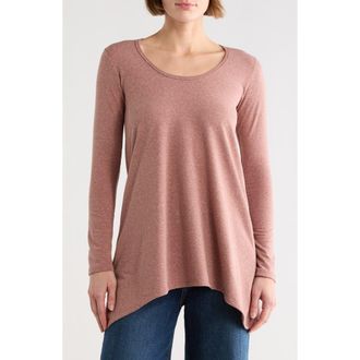 Go Couture Asymmetric Tunic Sweater in Brandied Melon at Nordstrom Rack, Size X-Large