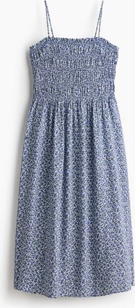 H&M Gesmoktes Tr&auml;gerkleid - Blau/Gebl&uuml;mt