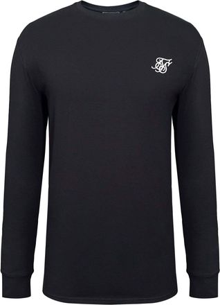 Siksilk Langarmshirt SIKSILK Siksilk Langarmshirt Essentials Long Sleeve T-Shirt, Herren, Gr. XXL, schwarz, Obermaterial: 95% Baumwolle CO. 5% Elasthan EL., S