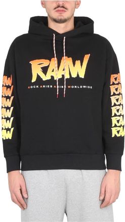 Aries Felpa con Cappuccio Raaw - Heren - Hoodies - Zwart - M - Hoodies & sweatvesten