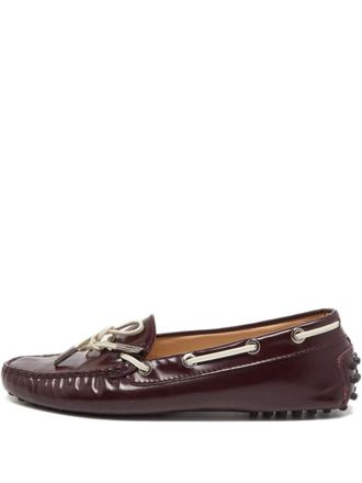 Tod's bow-detail leather loafers - Red