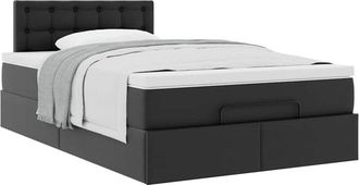 vidaXL Vidaxl - Estructura Cama Otomana Colch&oacute;n Cuero Sint&eacute;tico Negro 120x190cm