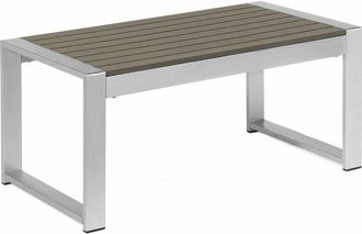 Beliani Beliani - Pratico tavolino in alluminio da giardino 90 x 50 cm grigio scuro Salerno
