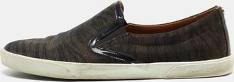 Jimmy Choo London Iridescent Canvas And Patent Low Top Sneakers