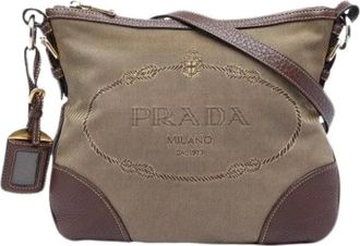 Prada Borsa a tracolla Pre-owned in tela - - Pre-owned - Donna - Beige - ONE SIZE