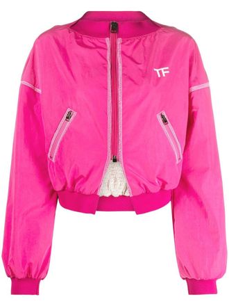 Tom Ford Bomberjack met logoprint - Roze
