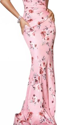Portia & Scarlett Sweatheart Floral Gown In Pink Multi