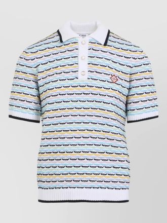 Casablanca short sleeve knit polo cotton blend
