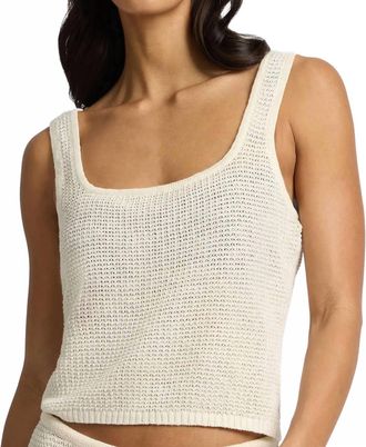 Onia Knit Square Neck Tank In Egret